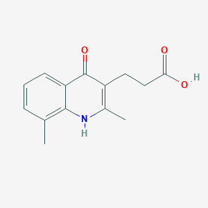 molecular formula C14H15NO3 B3005377 3-(4-Hydroxy-2,8-dimethylquinolin-3-yl)propanoic acid CAS No. 22609-23-0