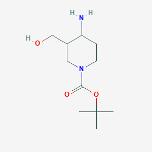 molecular formula C11H22N2O3 B3005386 cis-1-Boc-4-amino-3-piperidinemethanol CAS No. 1402249-02-8; 1784007-01-7