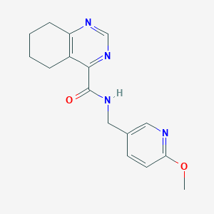 molecular formula C16H18N4O2 B3005392 N-[(6-Methoxypyridin-3-yl)methyl]-5,6,7,8-tetrahydroquinazoline-4-carboxamide CAS No. 2415521-03-6