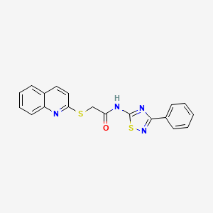 molecular formula C19H14N4OS2 B3005393 N-(3-phenyl-1,2,4-thiadiazol-5-yl)-2-(quinolin-2-ylsulfanyl)acetamide CAS No. 670273-99-1