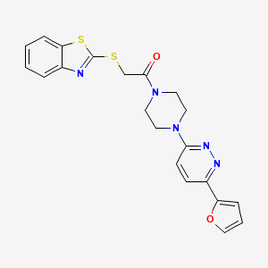 molecular formula C21H19N5O2S2 B3005401 2-(Benzo[d]thiazol-2-ylthio)-1-(4-(6-(furan-2-yl)pyridazin-3-yl)piperazin-1-yl)ethanone CAS No. 1207051-75-9