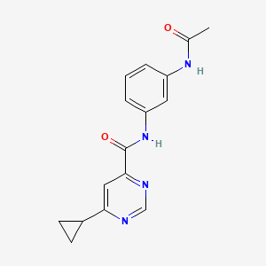 molecular formula C16H16N4O2 B3005404 6-cyclopropyl-N-(3-acetamidophenyl)pyrimidine-4-carboxamide CAS No. 2415601-13-5