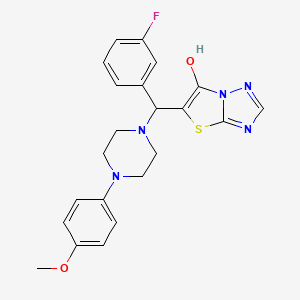 molecular formula C22H22FN5O2S B3005409 5-((3-Fluorophenyl)(4-(4-methoxyphenyl)piperazin-1-yl)methyl)thiazolo[3,2-b][1,2,4]triazol-6-ol CAS No. 868220-08-0