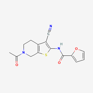 molecular formula C15H13N3O3S B3005412 N-(6-acetyl-3-cyano-4,5,6,7-tetrahydrothieno[2,3-c]pyridin-2-yl)furan-2-carboxamide CAS No. 864858-61-7