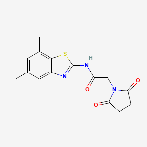 molecular formula C15H15N3O3S B3005423 N-(5,7-dimethyl-1,3-benzothiazol-2-yl)-2-(2,5-dioxopyrrolidin-1-yl)acetamide CAS No. 897618-14-3