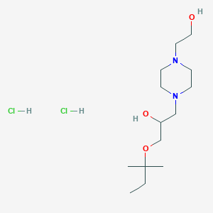 molecular formula C14H32Cl2N2O3 B3005429 1-(4-(2-Hydroxyethyl)piperazin-1-yl)-3-(tert-pentyloxy)propan-2-ol dihydrochloride CAS No. 1185358-65-9