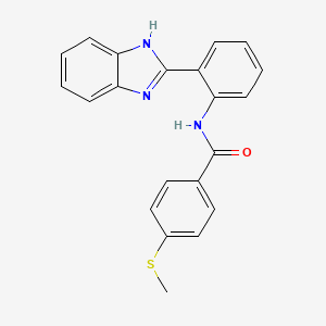 molecular formula C21H17N3OS B3005488 N-(2-(1H-benzo[d]imidazol-2-yl)phenyl)-4-(methylthio)benzamide CAS No. 896351-40-9