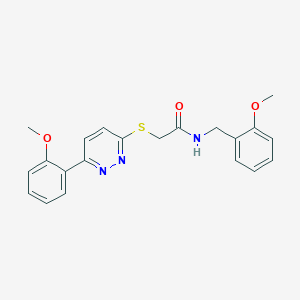 molecular formula C21H21N3O3S B3005502 N-(2-methoxybenzyl)-2-((6-(2-methoxyphenyl)pyridazin-3-yl)thio)acetamide CAS No. 893981-78-7