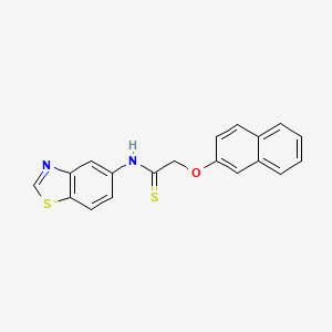 molecular formula C19H14N2OS2 B3005511 N-(benzo[d]thiazol-5-yl)-2-(naphthalen-2-yloxy)ethanethioamide CAS No. 1396580-48-5