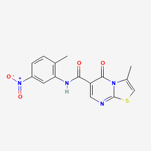 molecular formula C15H12N4O4S B3005521 3-methyl-N-(2-methyl-5-nitrophenyl)-5-oxo-5H-thiazolo[3,2-a]pyrimidine-6-carboxamide CAS No. 851945-89-6