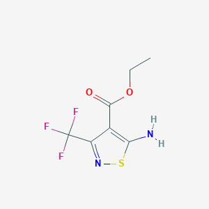 molecular formula C7H7F3N2O2S B3005525 ethyl 5-amino-3-(trifluoromethyl)-1,2-thiazole-4-carboxylate CAS No. 1204330-78-8