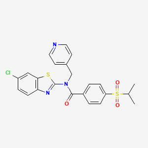 molecular formula C23H20ClN3O3S2 B3005534 N-(6-chlorobenzo[d]thiazol-2-yl)-4-(isopropylsulfonyl)-N-(pyridin-4-ylmethyl)benzamide CAS No. 923173-58-4