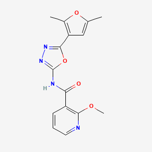 molecular formula C15H14N4O4 B3005554 N-[5-(2,5-dimethylfuran-3-yl)-1,3,4-oxadiazol-2-yl]-2-methoxypyridine-3-carboxamide CAS No. 1334368-77-2