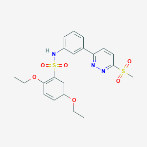 molecular formula C21H23N3O6S2 B3005556 2,5-diethoxy-N-(3-(6-(methylsulfonyl)pyridazin-3-yl)phenyl)benzenesulfonamide CAS No. 950319-89-8