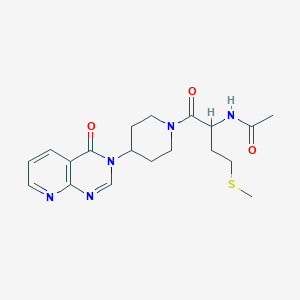 N-(4-(methylthio)-1-oxo-1-(4-(4-oxopyrido[2,3-d]pyrimidin-3(4H)-yl)piperidin-1-yl)butan-2-yl)acetamide