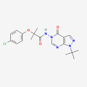 molecular formula C19H22ClN5O3 B3005569 N-(1-(tert-butyl)-4-oxo-1H-pyrazolo[3,4-d]pyrimidin-5(4H)-yl)-2-(4-chlorophenoxy)-2-methylpropanamide CAS No. 899751-85-0