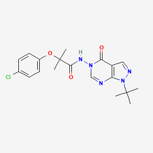 N-(1-(tert-butyl)-4-oxo-1H-pyrazolo[3,4-d]pyrimidin-5(4H)-yl)-2-(4-chlorophenoxy)-2-methylpropanamide