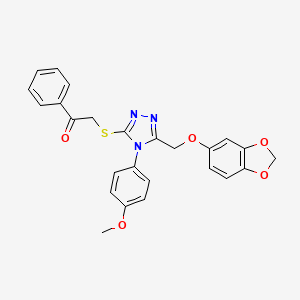 2-({5-[(1,3-benzodioxol-5-yloxy)methyl]-4-(4-methoxyphenyl)-4H-1,2,4-triazol-3-yl}sulfanyl)-1-phenylethanone
