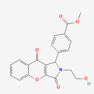 molecular formula C21H17NO6 B3005580 methyl 4-[2-(2-hydroxyethyl)-3,9-dioxo-1H,2H,3H,9H-chromeno[2,3-c]pyrrol-1-yl]benzoate CAS No. 862208-23-9