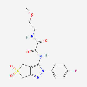 N1-(2-(4-fluorophenyl)-5,5-dioxido-4,6-dihydro-2H-thieno[3,4-c]pyrazol-3-yl)-N2-(2-methoxyethyl)oxalamide