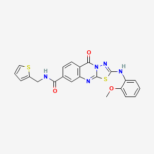 2-((2-methoxyphenyl)amino)-5-oxo-N-(thiophen-2-ylmethyl)-5H-[1,3,4]thiadiazolo[2,3-b]quinazoline-8-carboxamide