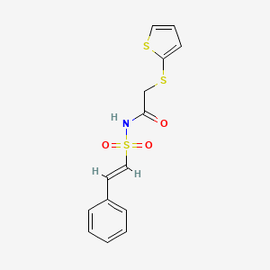 N-[(E)-2-phenylethenyl]sulfonyl-2-thiophen-2-ylsulfanylacetamide