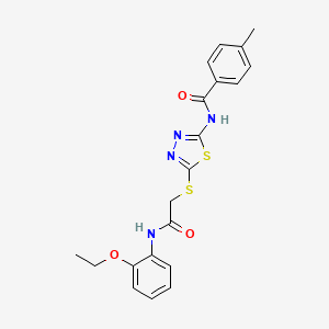 N-(5-((2-((2-ethoxyphenyl)amino)-2-oxoethyl)thio)-1,3,4-thiadiazol-2-yl)-4-methylbenzamide