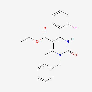 molecular formula C21H21FN2O3 B3005595 Ethyl 1-benzyl-4-(2-fluorophenyl)-6-methyl-2-oxo-1,2,3,4-tetrahydropyrimidine-5-carboxylate CAS No. 305343-68-4