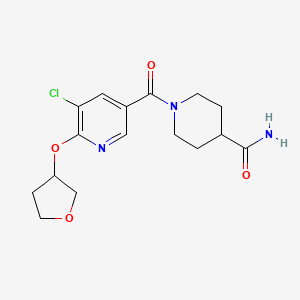 1-(5-Chloro-6-((tetrahydrofuran-3-yl)oxy)nicotinoyl)piperidine-4-carboxamide