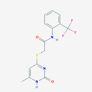 2-[(6-methyl-2-oxo-1H-pyrimidin-4-yl)sulfanyl]-N-[2-(trifluoromethyl)phenyl]acetamide