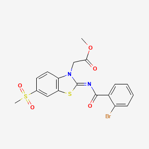 Methyl 2-[2-(2-bromobenzoyl)imino-6-methylsulfonyl-1,3-benzothiazol-3-yl]acetate