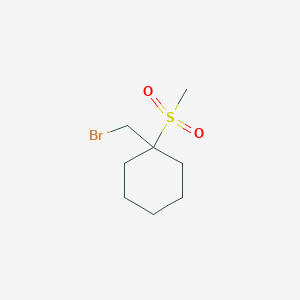 molecular formula C8H15BrO2S B3005619 1-(Bromomethyl)-1-methanesulfonylcyclohexane CAS No. 1909336-04-4