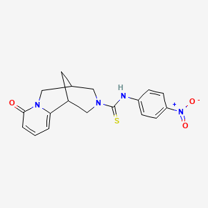 molecular formula C18H18N4O3S B3005626 N-(4-nitrophenyl)-8-oxo-4,5,6,8-tetrahydro-1H-1,5-methanopyrido[1,2-a][1,5]diazocine-3(2H)-carbothioamide CAS No. 399002-22-3