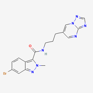 N-(3-([1,2,4]triazolo[1,5-a]pyrimidin-6-yl)propyl)-6-bromo-2-methyl-2H-indazole-3-carboxamide