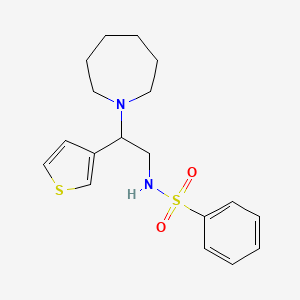 N-(2-(azepan-1-yl)-2-(thiophen-3-yl)ethyl)benzenesulfonamide