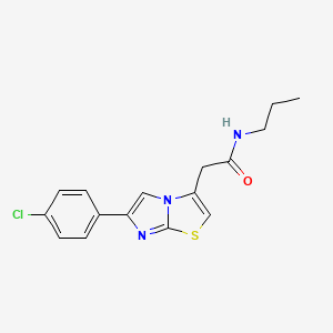 molecular formula C16H16ClN3OS B3005631 2-(6-(4-chlorophenyl)imidazo[2,1-b]thiazol-3-yl)-N-propylacetamide CAS No. 897458-66-1