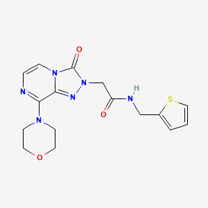 molecular formula C16H18N6O3S B3005634 2-[8-(morpholin-4-yl)-3-oxo-2H,3H-[1,2,4]triazolo[4,3-a]pyrazin-2-yl]-N-[(thiophen-2-yl)methyl]acetamide CAS No. 1251569-18-2
