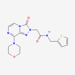 molecular formula C16H18N6O3S B3005634 2-(8-morpholino-3-oxo-[1,2,4]triazolo[4,3-a]pyrazin-2(3H)-yl)-N-(thiophen-2-ylmethyl)acetamide CAS No. 1251569-18-2