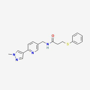 molecular formula C19H20N4OS B3005635 N-((6-(1-methyl-1H-pyrazol-4-yl)pyridin-3-yl)methyl)-3-(phenylthio)propanamide CAS No. 2034522-16-0