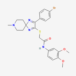 2-((3-(4-bromophenyl)-8-methyl-1,4,8-triazaspiro[4.5]deca-1,3-dien-2-yl)thio)-N-(3,4-dimethoxyphenyl)acetamide