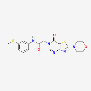 molecular formula C18H19N5O3S2 B3005656 N-(3-(methylthio)phenyl)-2-(2-morpholino-7-oxothiazolo[4,5-d]pyrimidin-6(7H)-yl)acetamide CAS No. 1223806-24-3