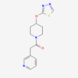 molecular formula C14H16N4O2S B3005658 1-(4-((1,3,4-Thiadiazol-2-yl)oxy)piperidin-1-yl)-2-(pyridin-3-yl)ethan-1-one CAS No. 2176069-74-0