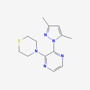 molecular formula C13H17N5S B3005662 4-[3-(3,5-Dimethylpyrazol-1-yl)pyrazin-2-yl]thiomorpholine CAS No. 2415531-27-8