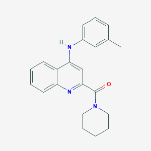 molecular formula C22H23N3O B3005667 Piperidin-1-yl(4-(m-tolylamino)quinolin-2-yl)methanone CAS No. 1226442-02-9