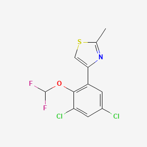 molecular formula C11H7Cl2F2NOS B3005671 4-[3,5-Dichloro-2-(difluoromethoxy)phenyl]-2-methyl-1,3-thiazole CAS No. 790263-52-4