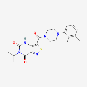 molecular formula C21H25N5O3S B3005674 3-{[4-(2,3-dimethylphenyl)piperazino]carbonyl}-6-isopropylisothiazolo[4,3-d]pyrimidine-5,7(4H,6H)-dione CAS No. 1251696-46-4