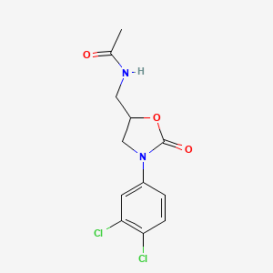N-((3-(3,4-dichlorophenyl)-2-oxooxazolidin-5-yl)methyl)acetamide