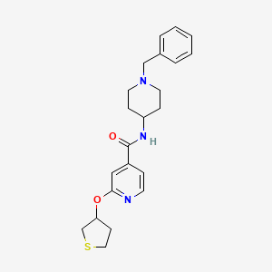 molecular formula C22H27N3O2S B3005678 N-(1-benzylpiperidin-4-yl)-2-(thiolan-3-yloxy)pyridine-4-carboxamide CAS No. 2034361-41-4