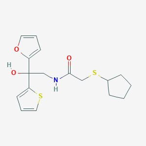 2-(cyclopentylthio)-N-(2-(furan-2-yl)-2-hydroxy-2-(thiophen-2-yl)ethyl)acetamide