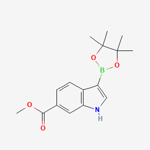 molecular formula C16H20BNO4 B3005691 Methyl 3-(4,4,5,5-tetramethyl-1,3,2-dioxaborolan-2-yl)-1H-indole-6-carboxylate CAS No. 2377610-62-1